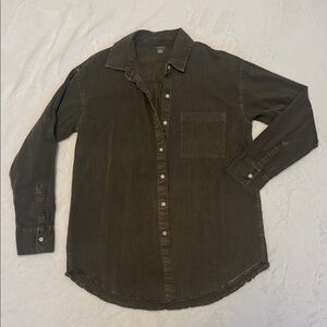 Olive Green Button-Up Shirt